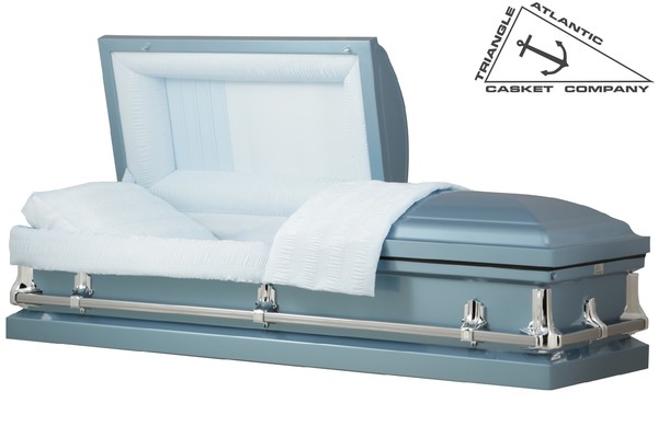 light blue casket